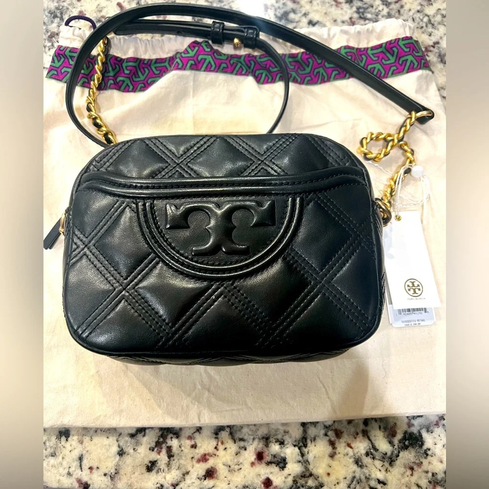 Tory Burch Fleming Soft Camera Bag - Black - Picture 4 of 11